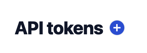 API tokens plus icon